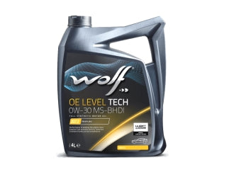 ACEITES MOTOR BIDON ACEITE SINTETICO WOLF OE LEVEL TECH 0W30 MS-BHDI X 4 L - PACK X4