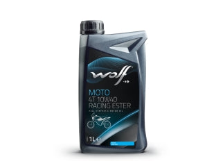 ACEITE MOTOS MOTOR ACEITE MOTOR SINTETICO WOLF MOTO 4T 10W40 RACING ESTER X 1 L - PACK X12
