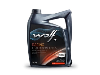 ACEITES MOTOR BIDON ACEITE SINTETICO WOLF RACING ESTER 10W60 FS RRBO CON ESTERES Y PAO - IDEAL COMPETICION/RACING X 5 L - PACK X4