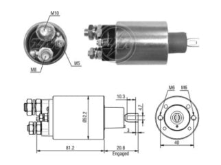 SOLENOIDES DE ARRANQUE FORD CARGO 1416/1716 CUMMINS 6BT / MERCEDES BENZ OM 352 / MASSEY FERGUSON / CATERPILLAR 12 V_