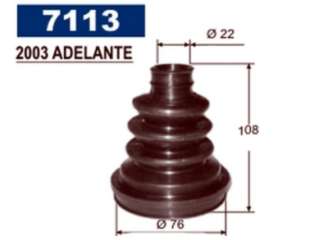 FUELLES DE TRANSMISION CHEVROLET CORSA II 1.8 8V 02-11/MERIVA 03-13/ZAFIRA 01-11 FUELLE SEMIEJE LADO CAJA_