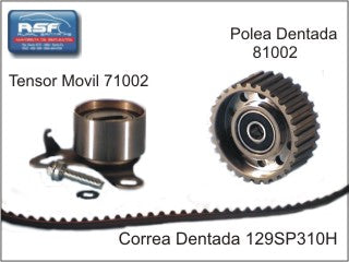 KIT DISTRIBUCION TENSOR+CORREA TOYOTA HILUX 2.4 D  ../97 2.8D 97/01 -3.0 D 01/04_