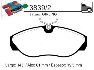 PASTILLAS DE FRENOS LIVIANOS PEUGEOT BOXER / CITROEN JUMPER / FIAT DUCATO ../02 DELANTERA CON CABLE_