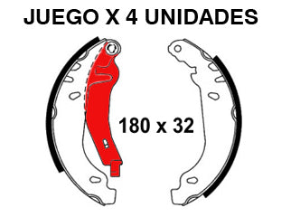 ZAPATAS DE FRENOS AUTOS PEUGEOT 206 PATIN DE FRENO 180X32MM_