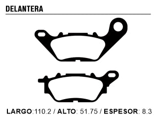 PASTILLAS DE FRENOS MOTOS YAMAHA YBR FACTOR 125 2009/..  / YS FAZER 150 2014/..  DELANTERA /KRYPTON 115 DELANTERA /N MAX 160 A