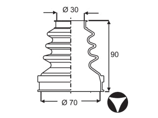 FUELLES DE TRANSMISION PEUGEOT 206/301/307 / CITROEN C3/C-ELYSEE LADO CAJA IZQ-DER CON TREBOL_