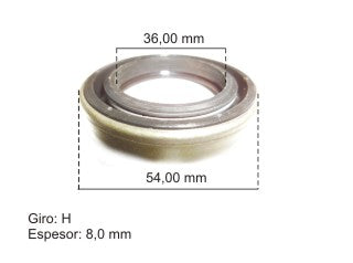 RETENES DIFERENCIAL Y CAJA LIVIANOS RENAULT 12/6 RETEN SEMIEJE LADO ACOMPANATE 36.00x54.00x8.00 MM - GIRO H_