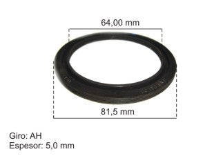 RETENES MOTOR LIVIANOS PEUGEOT 504/505 INDENOR XD2-XD3 BANCADA 64.00X81.00X5.00 MM - GIRO AH - REEMPLAZA SOGA_
