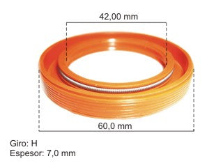 RETENES MOTOR LIVIANOS PEUGEOT 504/505/403/404 / RASTROJERO INDENOR DISTRIBUCION DELANTERO 42.00X60.00X10.00 MM - GIRO H_