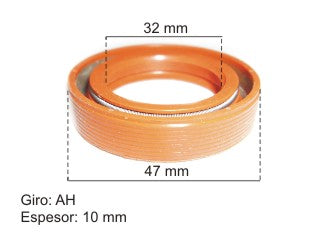 RETENES MOTOR LIVIANOS VOLKSWAGEN GOL/POLO/GACEL/SENDA/SAVEIRO 1.6-1.8-2.0 AP-1.6 D ARBOL AUXILIAR 32X47X10 MM_