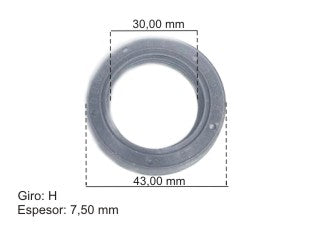 RETENES MOTOR LIVIANOS FIAT PALIO/SIENA/STRADA/UNO/DUNA/FIORINO 1.7 D-TD RETEN BANCADA DELANTERO 30.00X43.00X8.00 MM - G H_