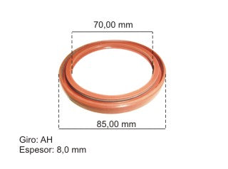 RETENES MOTOR LIVIANOS FIAT UNO/DUNA/FIORINO/STRADA 1.3 MPI-1.3 D ACM/FPM 70.00X85.00X8.00 MM - MZ-R-AH_