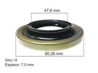 RETENES DIFERENCIAL Y CAJA LIVIANOS FORD F100/F150/F250/F350/F2500/F3500 RETEN SALIDA DIFERENCIAL NBR 47.63X80.27X13.39 MM - A 019-L_