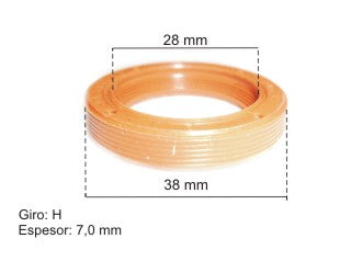 RETENES MOTOR LIVIANOS FORD FOCUS/FIESTA/MONDEO/ESCORT/COURIER 1.8 D-1.8 TDCI ARBOL DE LEVAS 28.00X38.00X7.00 MM - GIRO H_