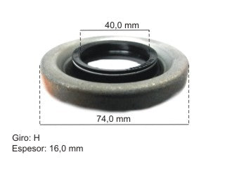 RETENES DIFERENCIAL Y CAJA LIVIANOS CHEVROLET LUV / ISUZU LUV RETEN DIFERENCIAL 40.00X74.00X9.00/16.00 MM - GIRO HORARIO_