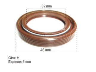 RETENES MOTOR LIVIANOS TOYOTA HILUX/HIACE 2.4-2.8 RETEN ARBOL DE LEVAS ACM/FPM 32.00X46.00X6.00 MM - LX-R - GIRO H_