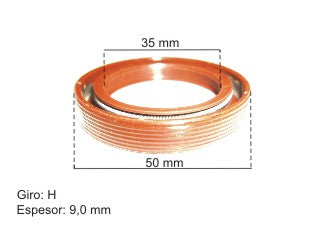 RETENES MOTOR LIVIANOS VOLKSWAGEN GOL 1.6 CHT / FORD ESCORT/FIESTA/MONDEO 1.6-1.8-2.0 ZETEC DISTRIBUCION 35X50X9 MM-GIRO H_