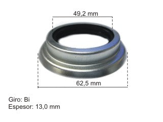 RETENES DE RUEDA LIVIANOS FORD TRANSIT 96/00 RETEN DE RUEDA DELANTERA NBR 49.20X62.50X8.00/13.00 - A 190-L_