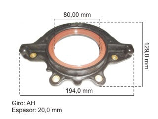 RETENES MOTOR LIVIANOS FORD FIESTA/ECOSPORT/FOCUS/KA 1.0-1.6 ZETEC ROCAM RETEN Y PORTA RETEN DE BANCADA TRASERO 79.00 MM_