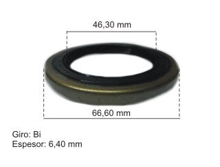 RETENES DE RUEDA LIVIANOS FORD F100 DIESEL ../99/F150/F1000 RETEN DE RUEDA DELANTERA 46.30X66.60X6.40 MM - Mz-L_