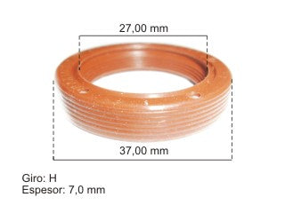 RETENES MOTOR LIVIANOS FIAT PALIO/SIENA/PUNTO/STRADA/IDEA 1.3 16V-1.4 8V FIRE RETEN DISTRIBUCION 27.00X37.00X7.00MM-GIRO H_