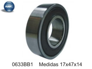 RODAMIENTOS DE ALTERNADOR ALTERNADOR BOSCH/HITACHI/MARELLI LADO POLEA 17X47X14_