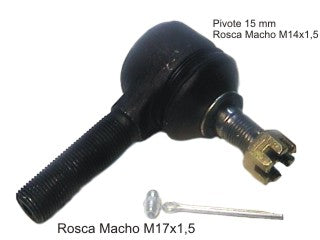 EXTREMOS DE DIRECCION LIVIANOS TOYOTA HILUX SR5 4X2 92/../HILUX/4RUNNER LARGO: 92 MM EXTREMO CORTO ROSCA MACHO 17X1.5_