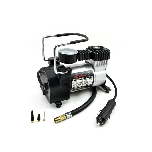 COMPRESOR DE AIRE 12V, 140 PSI, CILINDRO 1X30MM 10 AMP PLATEADO