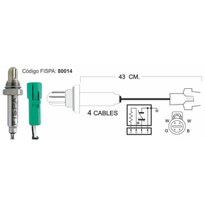 SONDA LAMBDA 80014-FORD ESCORT VI 1,4-1,6-1,8 / FORD MONDEO I  1,6-1,8 / FORD ORION III  1,4-1,6-1,8 / FORD FIESTA V 1
