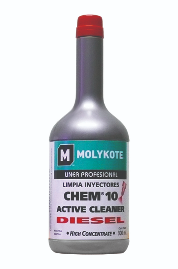 MOLYKOTE LIMPIA INYECTORES CHEM-10 ACTIVE CLEANER DIESEL  - 300 CM3 - Caja x 24