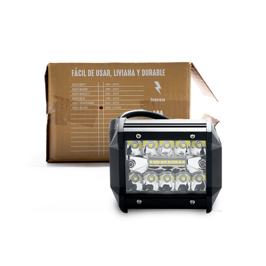 BARRA DE LED DE 18 WATTS CON TIRA DISPLAY 3030 SMD  -  9.8 CM DE LARGO COLOR BLANCO 12V / 24V - CARCAZA DE ALUMINIO - HAZ DE LUZ SPOT -CONSULTAR DISPONIBILIDAD