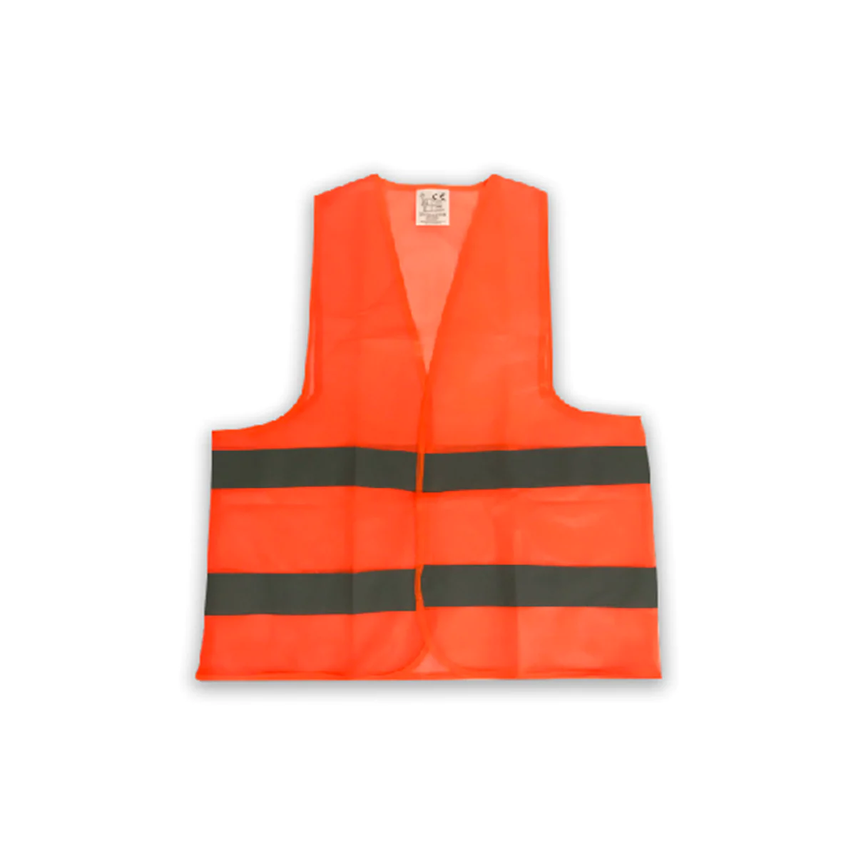 CHALECO REFLECTIVO NARANJA CON TIRAS REFLECTIVAS - 100% POLIESTER 55G