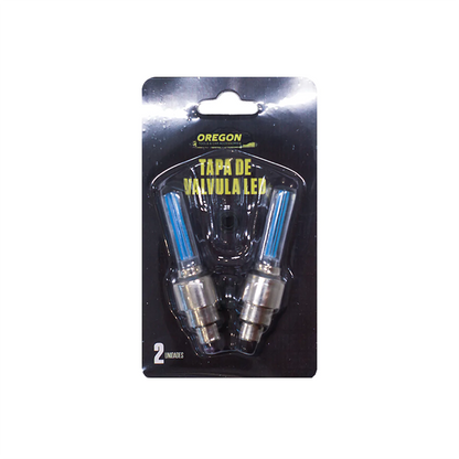 Tapas Valvula Luminica Bicicleta Moto Auto x 2 UNIDADES - LED AZUL